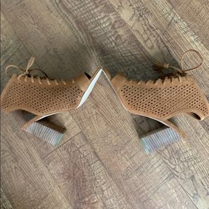 Marc Fisher Suede Lace Up Booties - Size 8